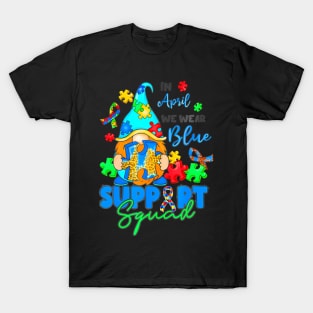 I Wear Blue For Autism Awareness Accept Understand Gnomes T-Shirt